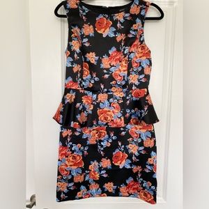 FOREVER 21 black floral dress size medium
